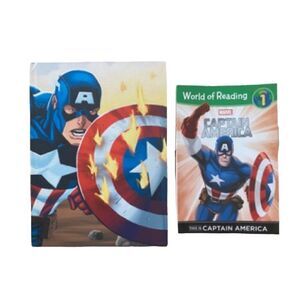 Marvel Children's Book Set Captain America Hardcover and Softcover